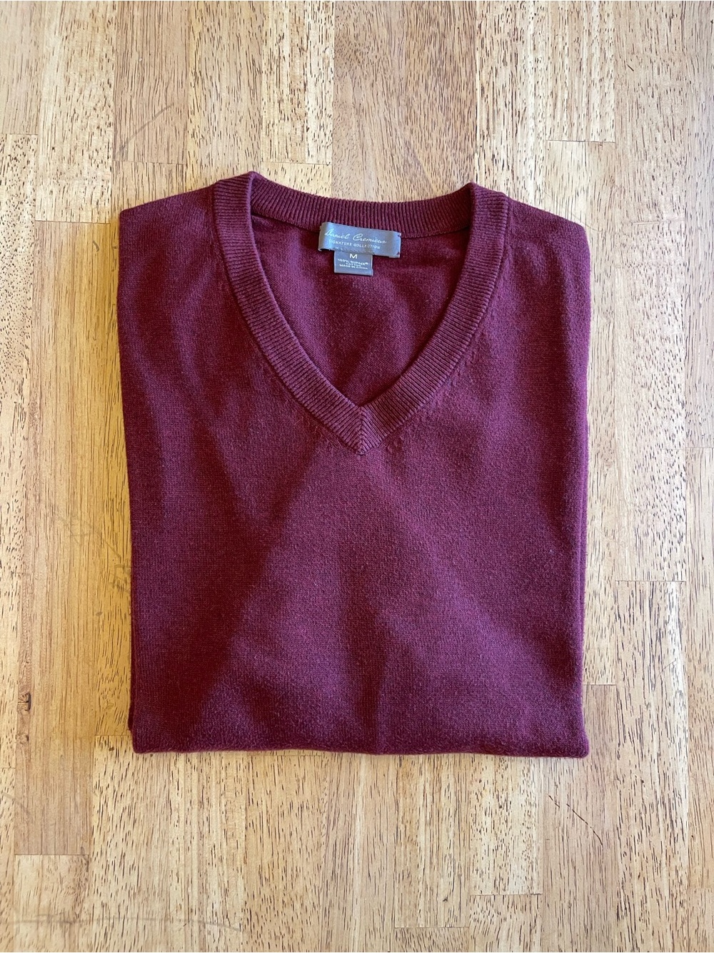 Daniel Cremieux Men's V-Neck Sweater in Deep Burgundy
